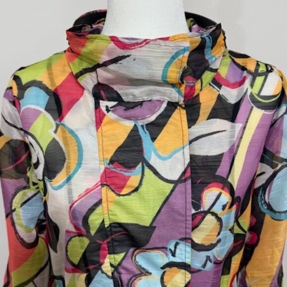 Luii Anthropologie Colorful Lightweight Hooded Zip Jacket Size M - Picture 6 of 9